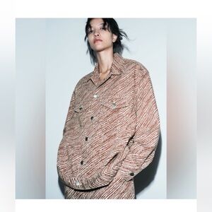 Zara Printed Limited Edition Jean Jacket size S
